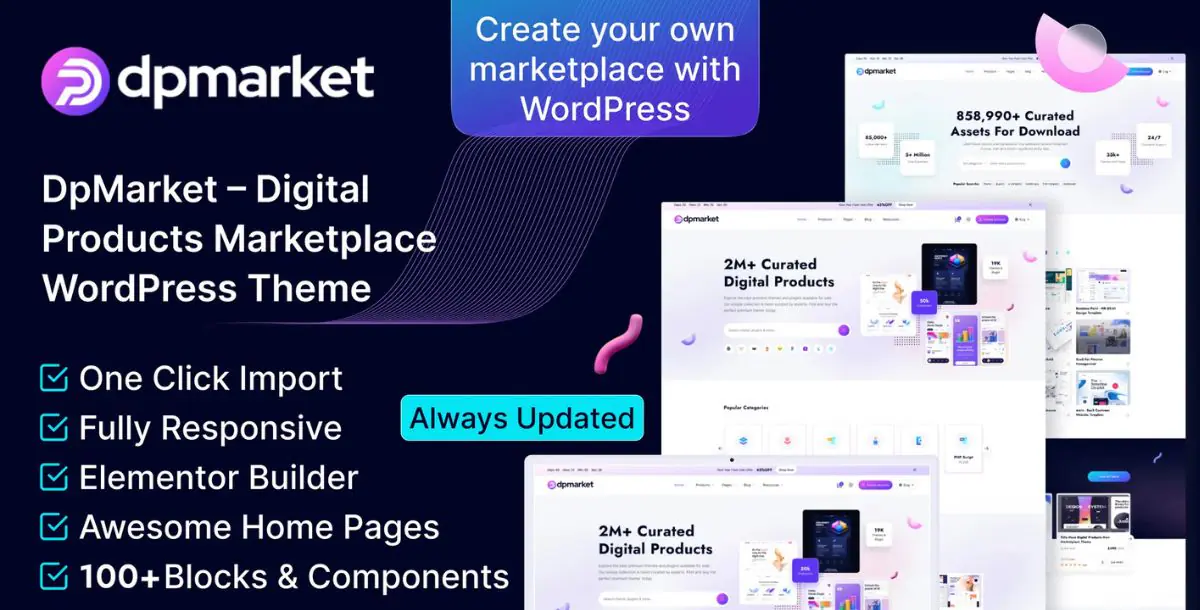 Download Digital Marketplace Multi-Vendor WordPress Theme